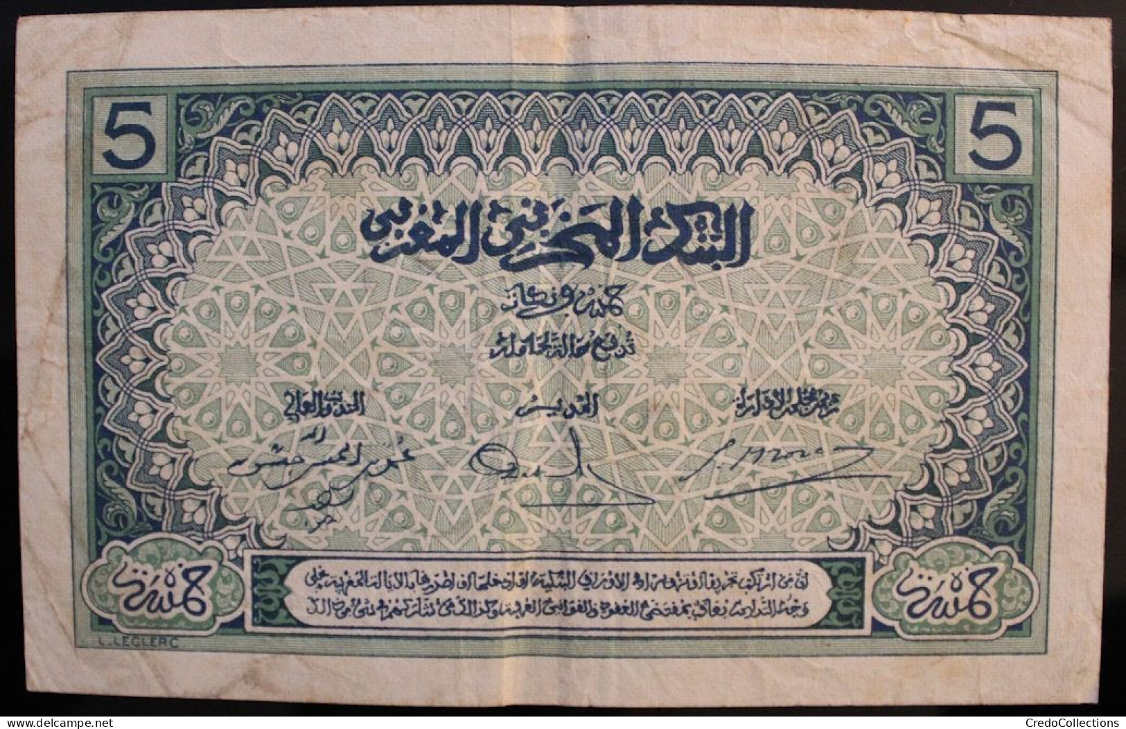 Maroc - 5 Francs - 1924 - PICK 9a.5 - TB+ - Marocco