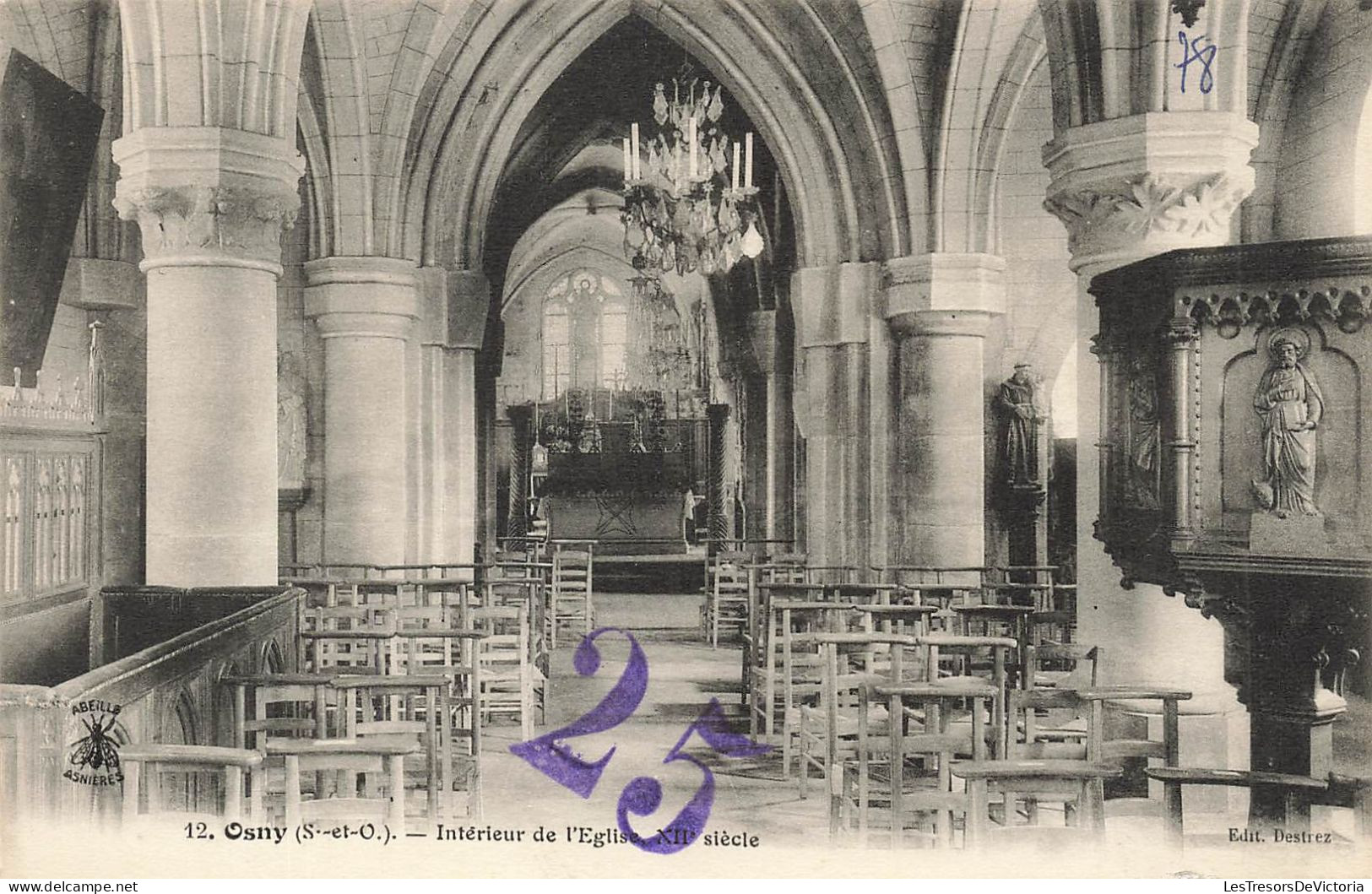 FRANCE - Osny - Intérieur De L'église - Carte Postale Ancienne - Osny