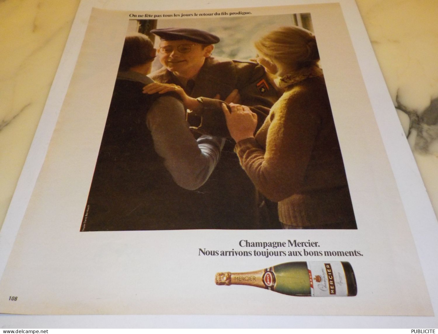 ANCIENNE PUBLICITE RETOUR DU FILS PRODIGUE CHAMPAGNE MERCIER 1973 - Alcolici