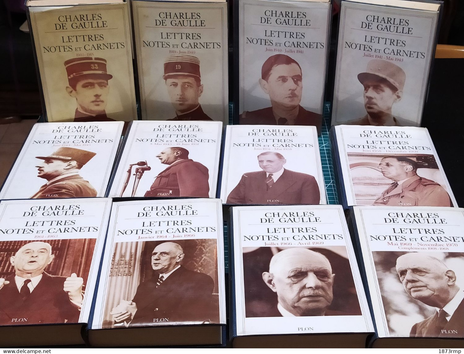 LETTRES, NOTES ET CARNETS DE CHARLES DE GAULLE, EDITION PLON 12 VOLUMES - Francese