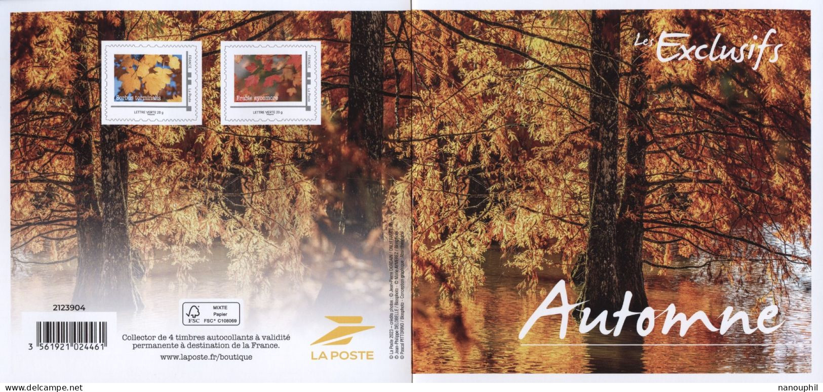 ADHESIF  AUTOCOLLANT  AUTOADHESIF   MONTIMBRAMOI   COLLECTOR  "  LES ARBRES - AUTOMNE  "  4 Timbres  Lettre VERTE 20 G - Ungebraucht