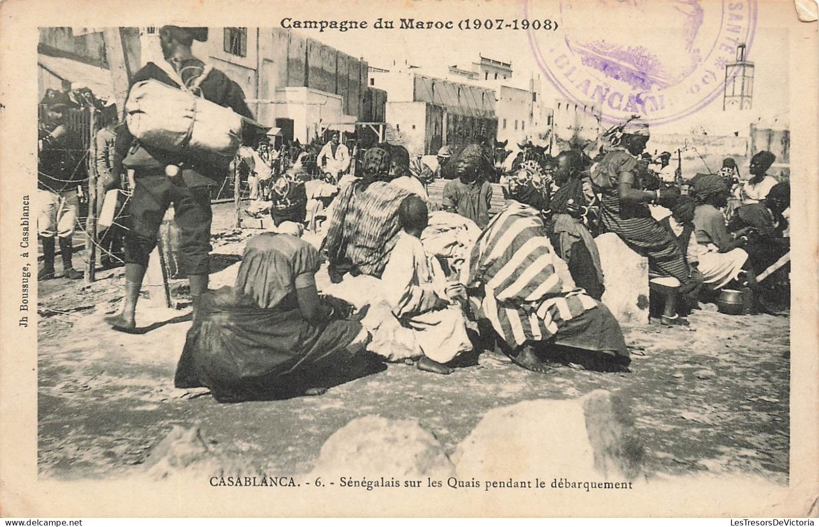 MAROC - Casablanca - Sénégalais Sur Les Quais Pendant Le Débarquement - Animé - Carte Postale Ancienne - Casablanca