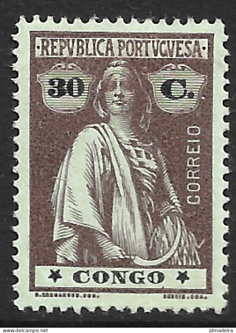 Portuguese Congo – 1914 Ceres Type 30 Centavos Mint Stamp - Portuguese Congo