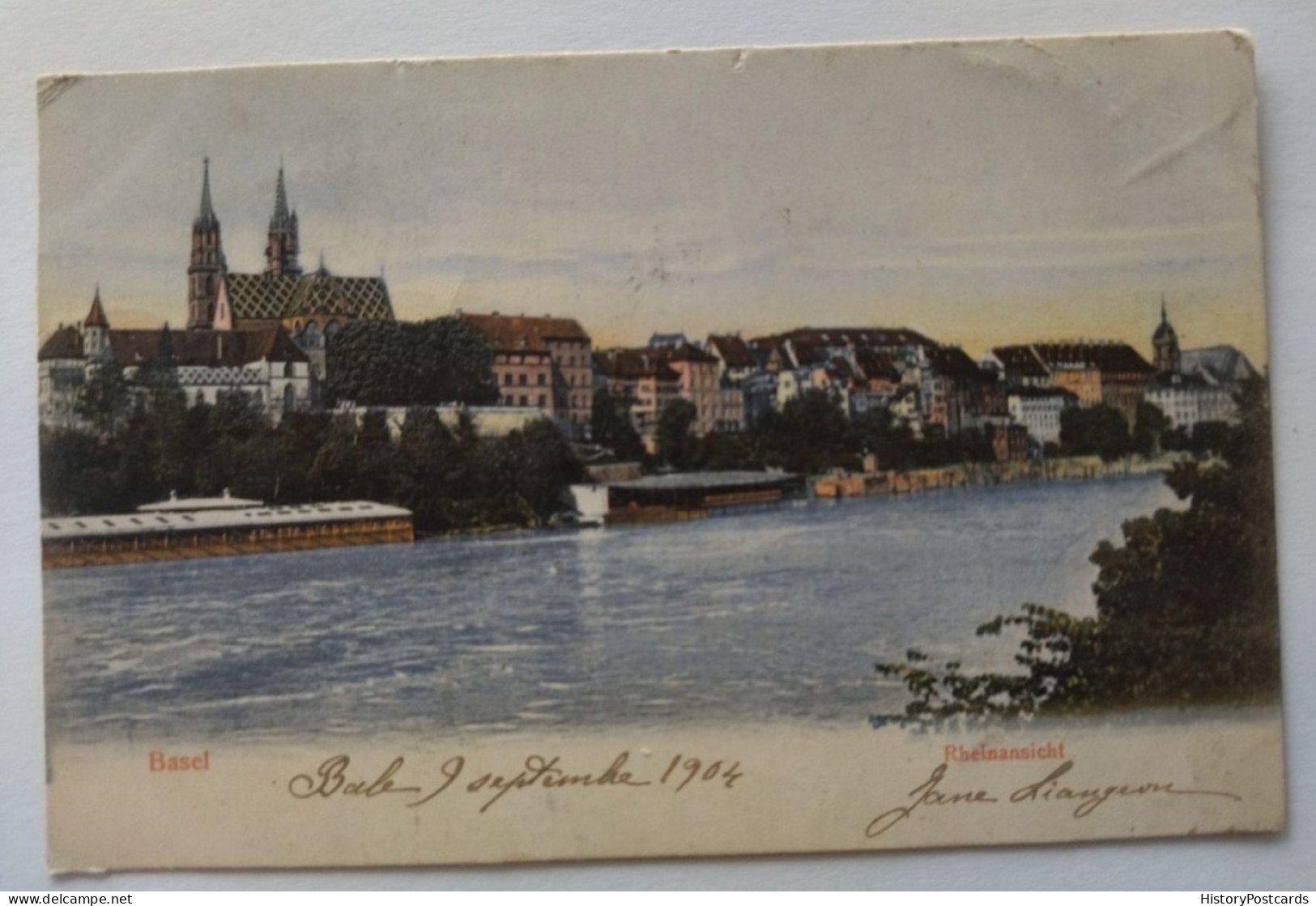 Basel, Rheinansicht, 1904 - Bâle