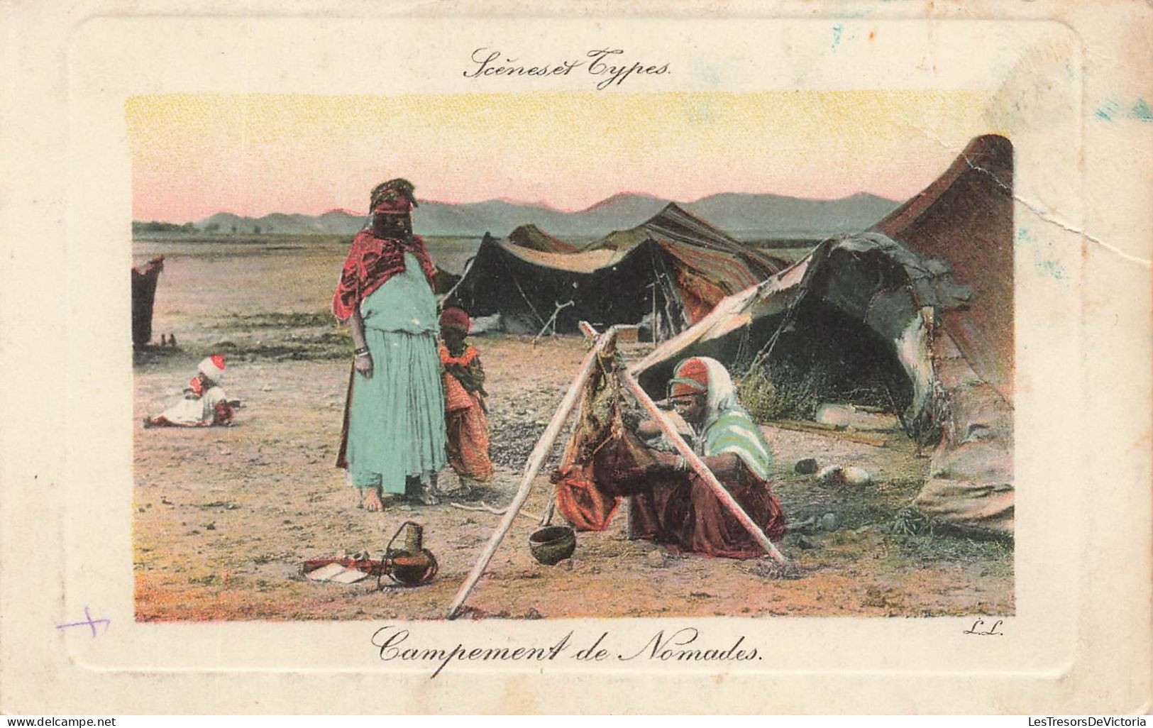 AFRIQUE - Scènes Et Types - Campement De Nomades - LL. - Colorisé - Carte Postale Ancienne - Non Classés