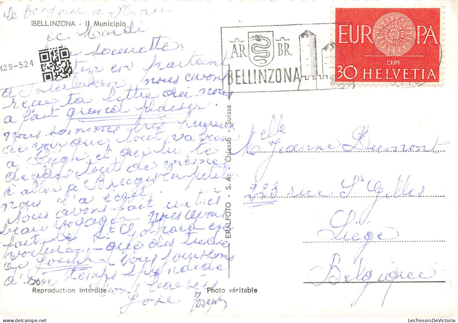 SUISSE - Bellinzona - Il Municipio - Carte Postale - Bellinzone