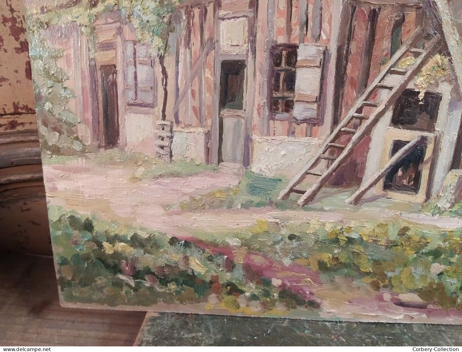 Ancien Tableau Maison de Sologne à Neuvy près Bracieux Signé M. Marpault