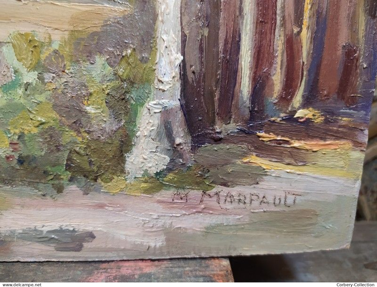 Ancien Tableau Maison de Sologne à Neuvy près Bracieux Signé M. Marpault