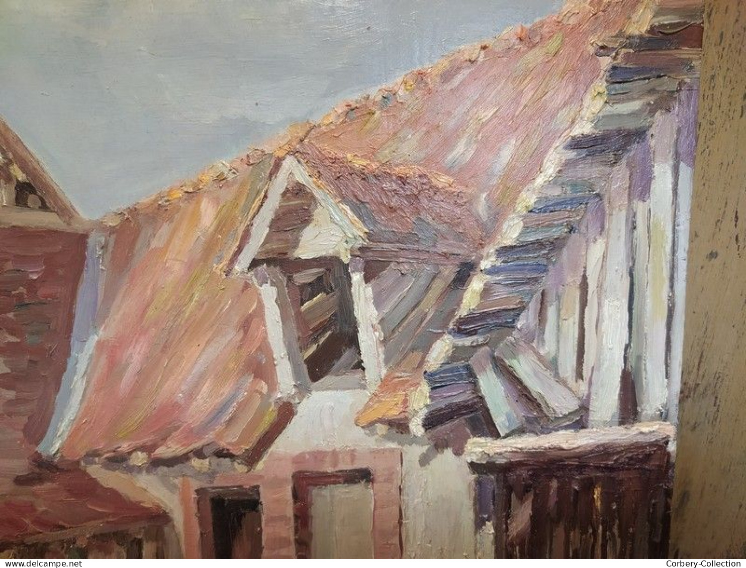 Ancien Tableau Maison de Sologne à Neuvy près Bracieux Signé M. Marpault