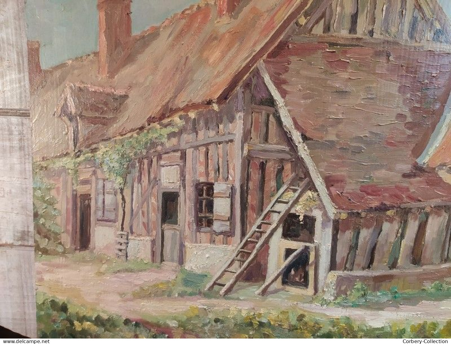 Ancien Tableau Maison de Sologne à Neuvy près Bracieux Signé M. Marpault