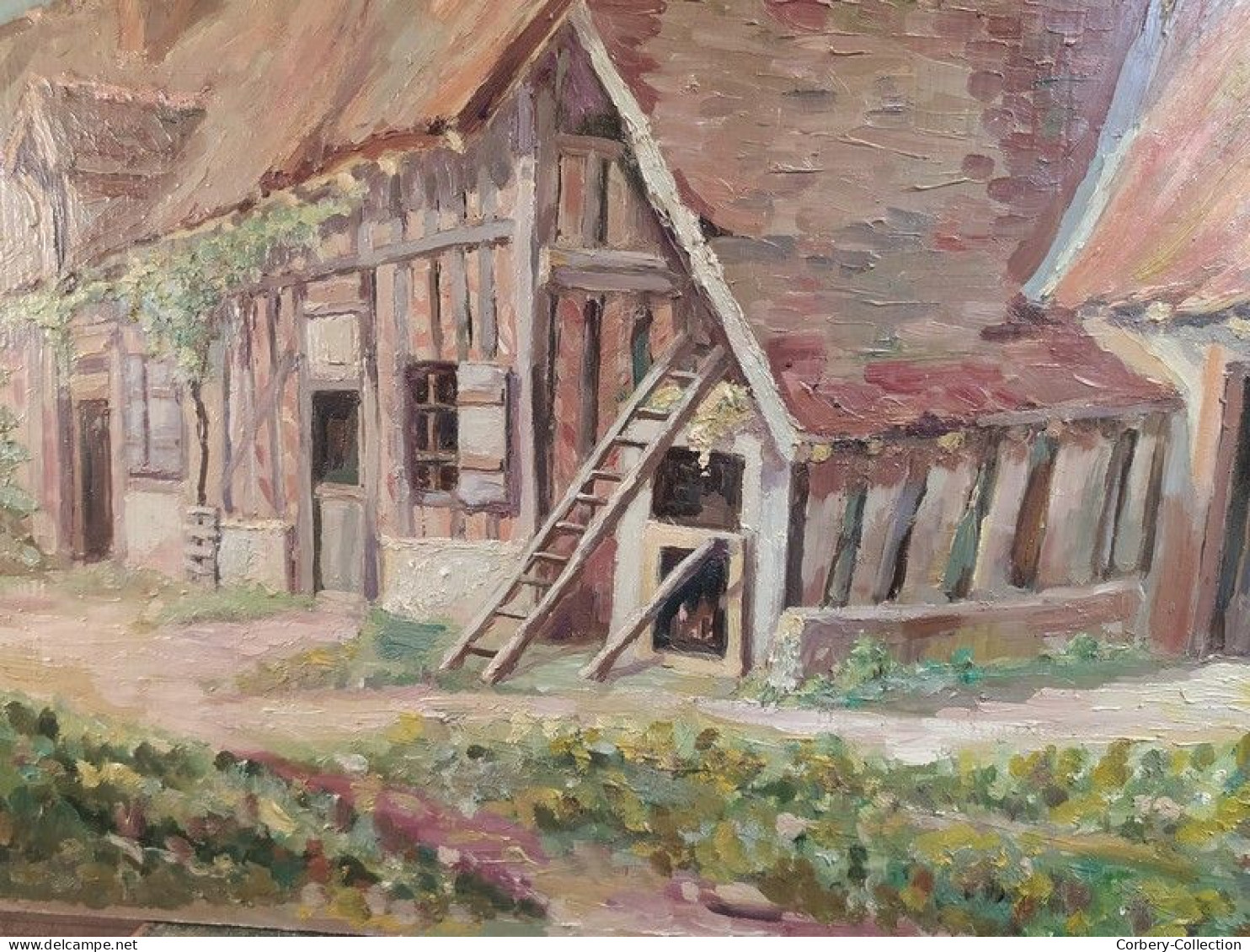 Ancien Tableau Maison de Sologne à Neuvy près Bracieux Signé M. Marpault