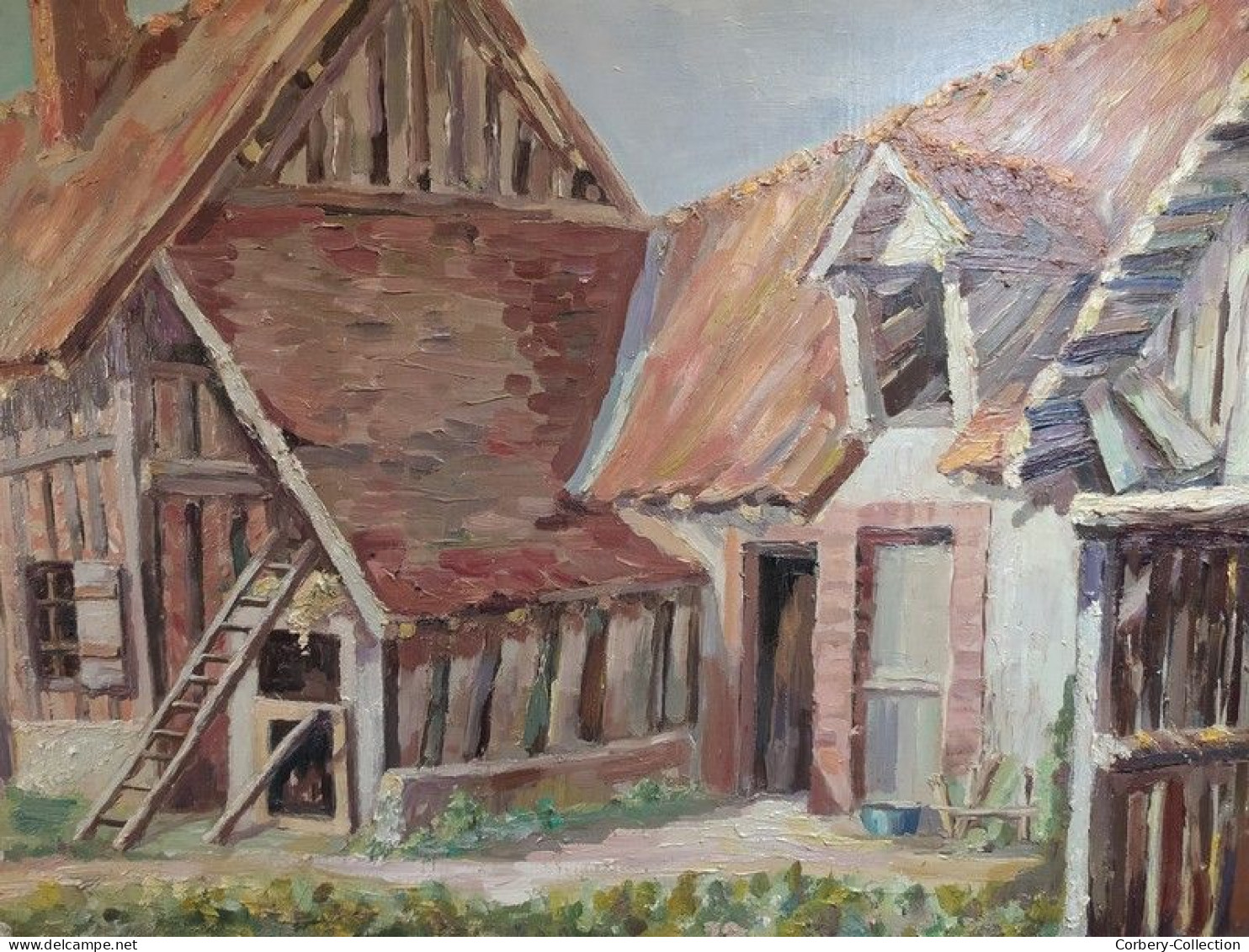 Ancien Tableau Maison de Sologne à Neuvy près Bracieux Signé M. Marpault