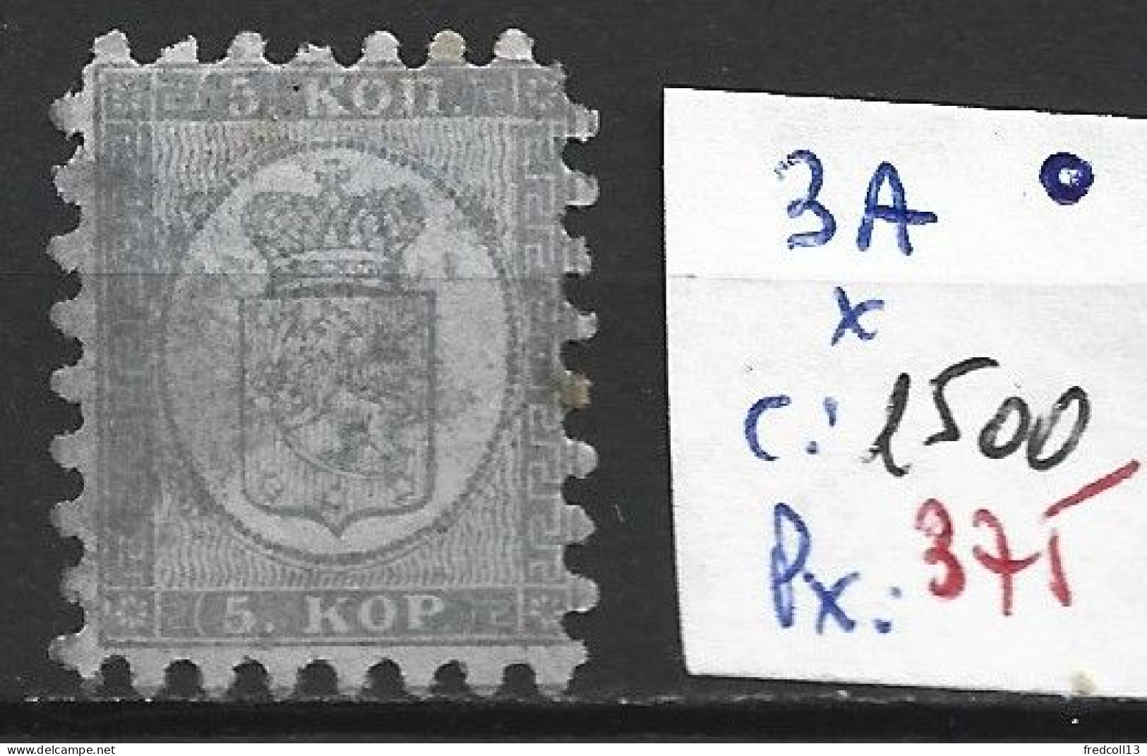 FINLANDE 3A * Côte 500 € (  2 Dents Manquantes : Côte Divisée Par 3 ) - Unused Stamps