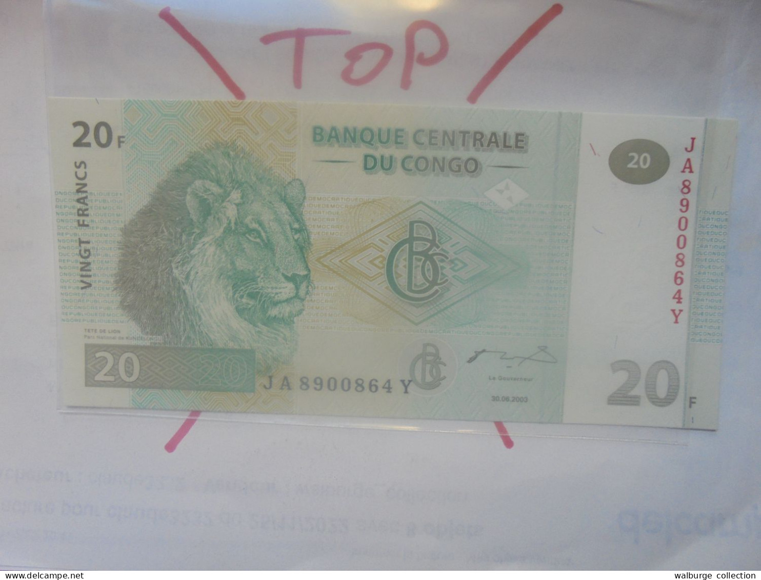 CONGO 20 FRANCS 2003 Neuf (B.32) - République Démocratique Du Congo & Zaïre