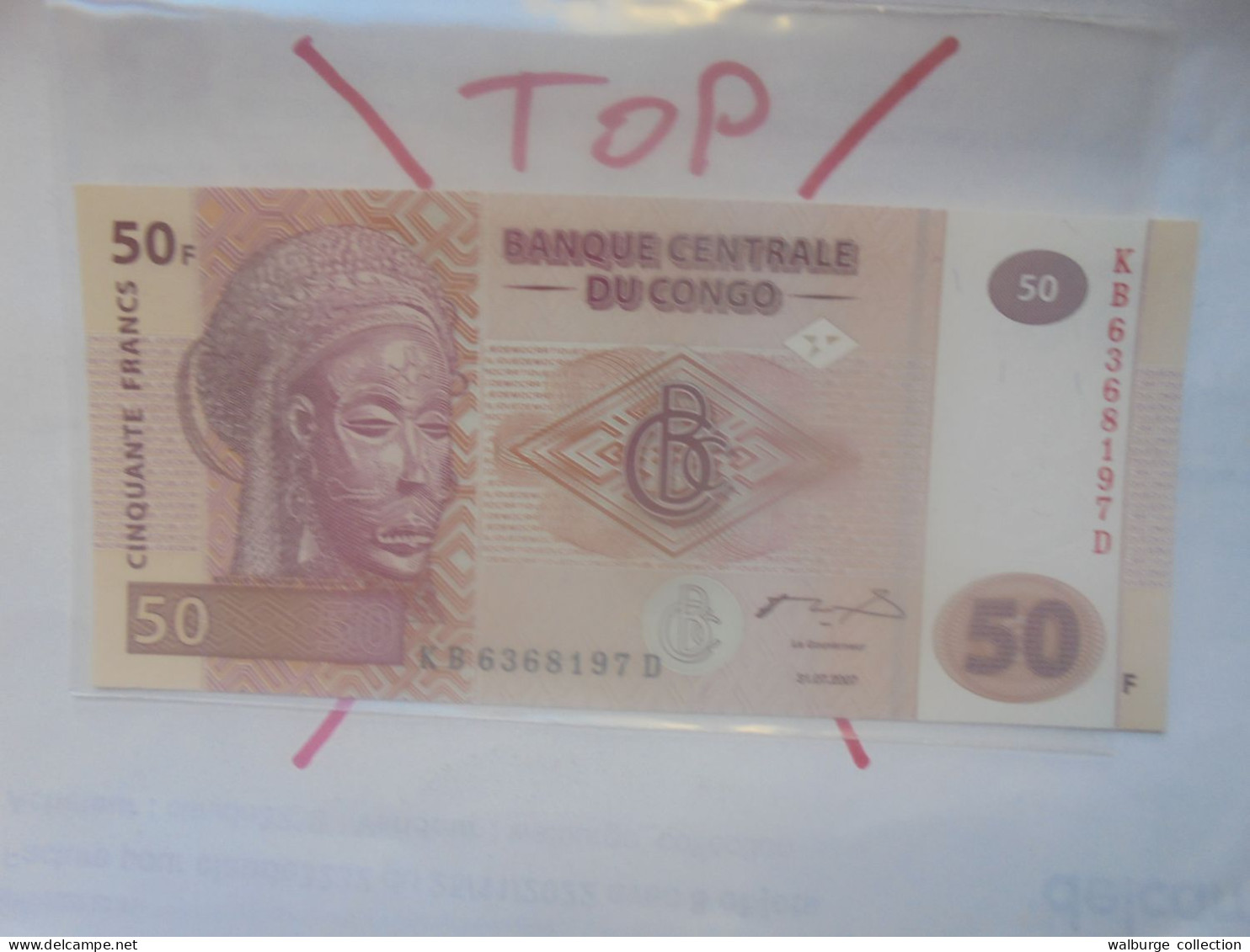 CONGO 50 FRANCS 2007 Neuf (B.32) - República Democrática Del Congo & Zaire