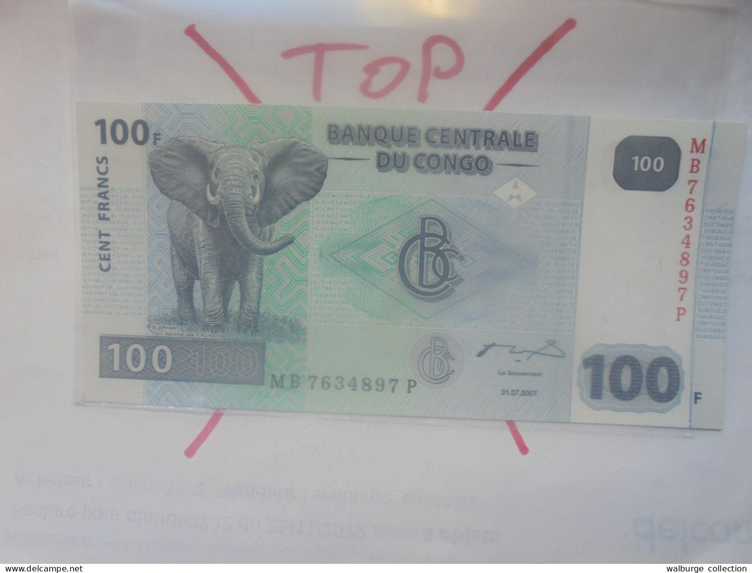 CONGO 100 FRANCS 2007 Neuf (B.32) - Demokratische Republik Kongo & Zaire