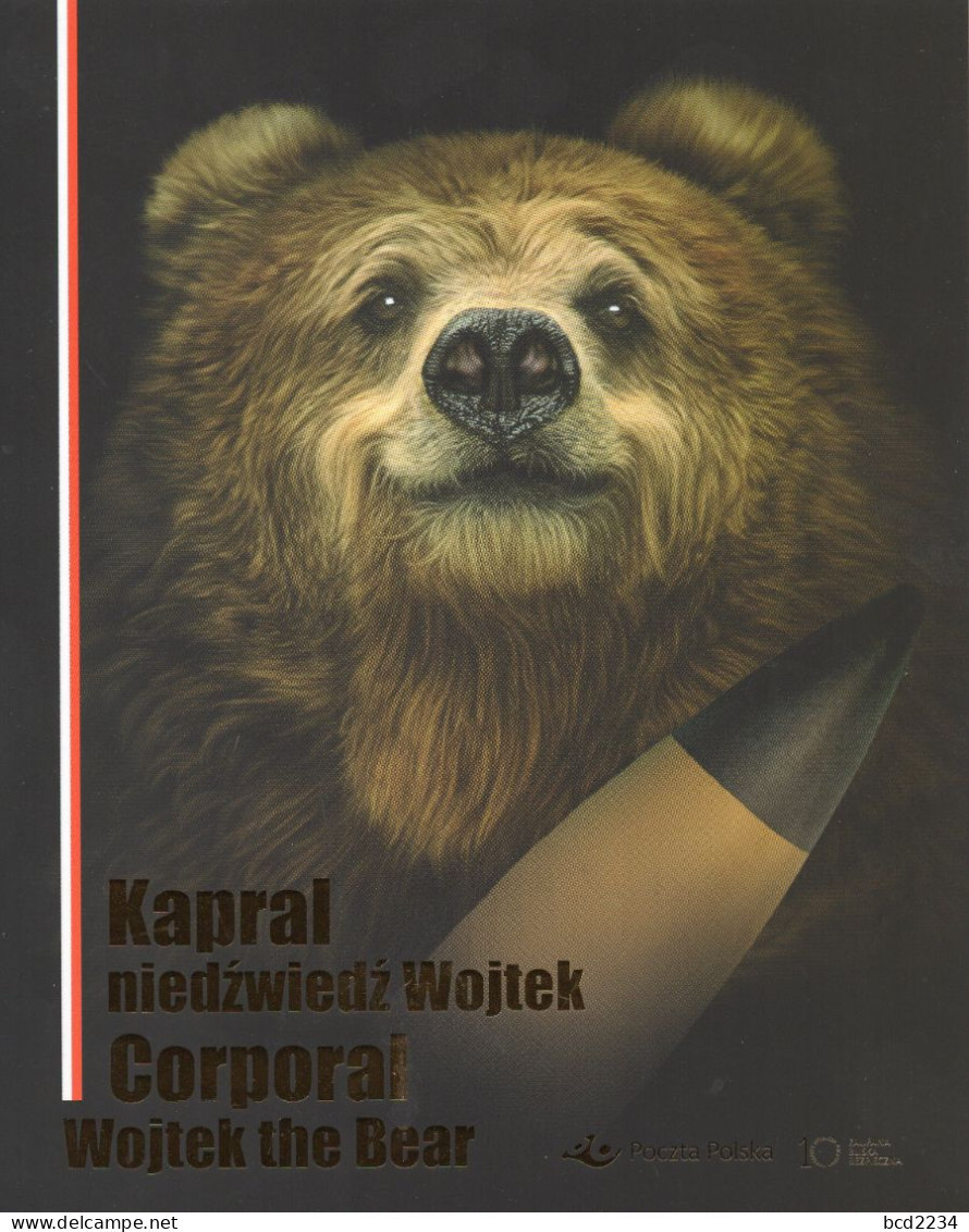 POLAND 2017 POLISH SPECIAL LIMITED EDITION FOLDER: CORPORAL WOJTEK THE SOLDIER BEAR WW2 ANDERS MONTE CASSINO II CORP - Brieven En Documenten