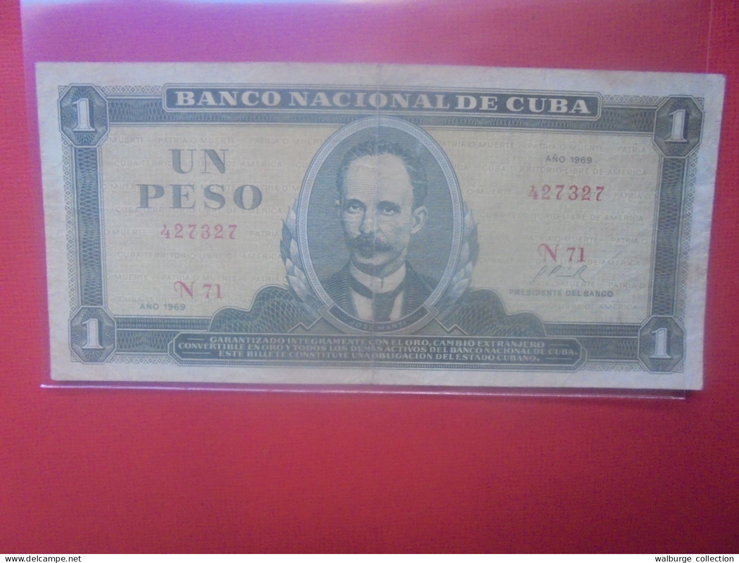 CUBA 1 PESO 1969 Circuler  (B.32) - Cuba