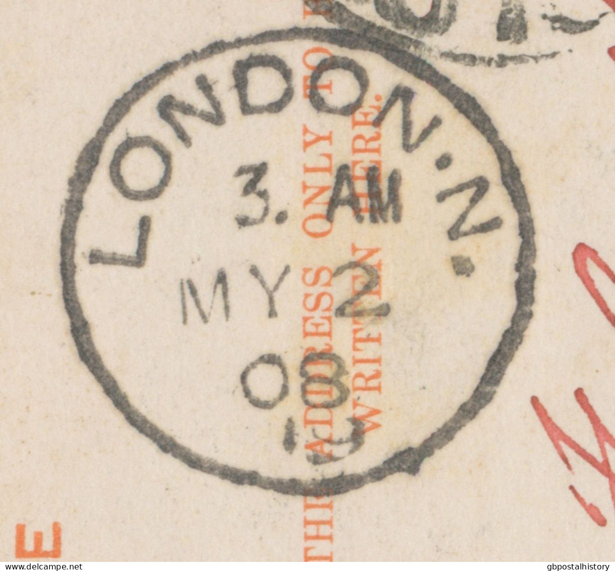 CEYLON / GB 1908 CDS Thimble 21mm "LONDON-N. / 19" Arrival Postmark On Re-directed Postcard From Ceylon - Covers & Documents