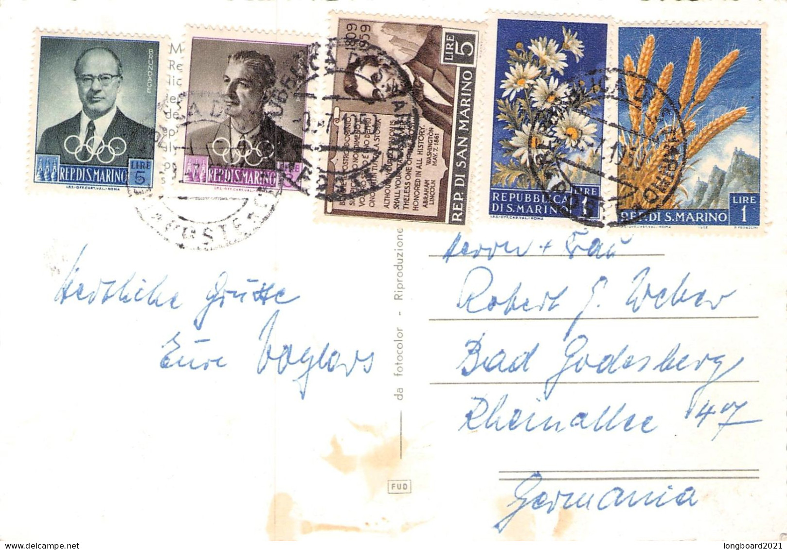 SAN MARINO - PICTURE POSTCARD 1959 - BAD GODESBERG/DE / 4014 - Cartas & Documentos