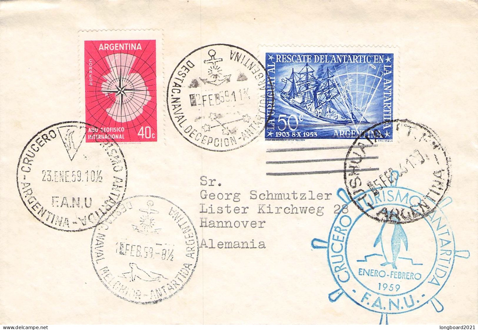 ARGENTINA - 1959 ANTARCTICA - HANNOVER/DE / 4015 - Covers & Documents