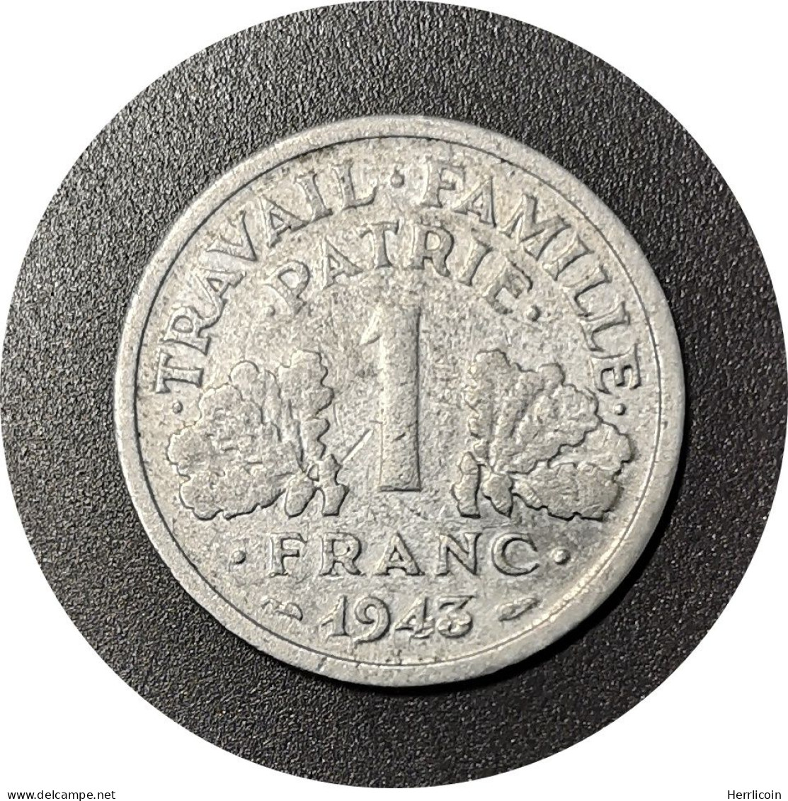 Monnaie France - 1943 - 1 Franc Francisque Aluminium-magnésium, Légère (1,3g) - 1 Franc