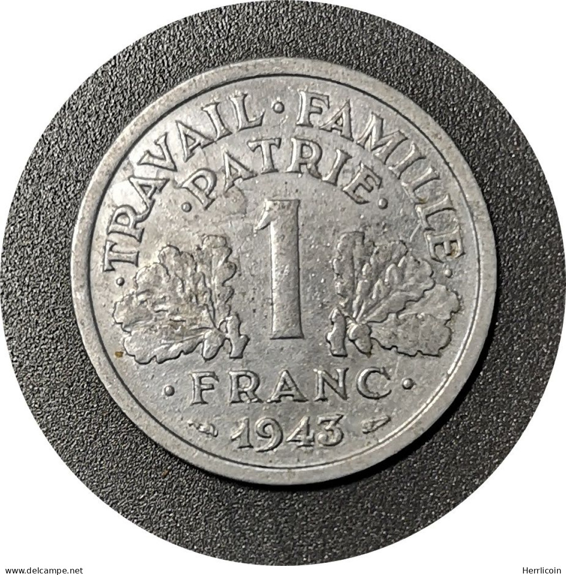 Monnaie France - 1943 - 1 Franc Francisque Aluminium-magnésium, Légère (1,3g) - 1 Franc