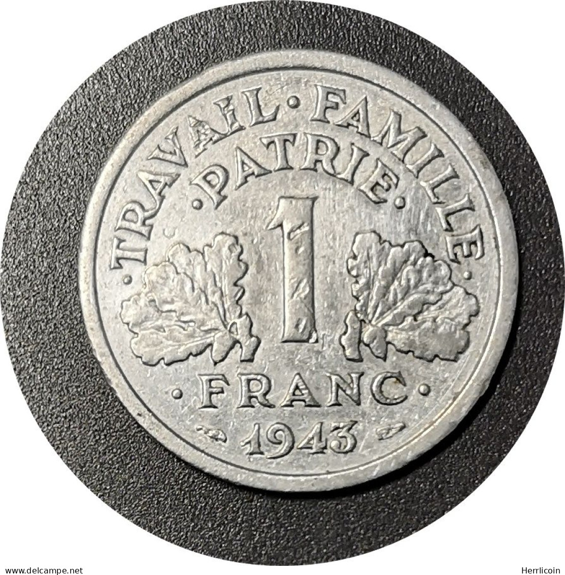 Monnaie France - 1943 - 1 Franc Francisque Aluminium-magnésium, Légère (1,3g) - 1 Franc