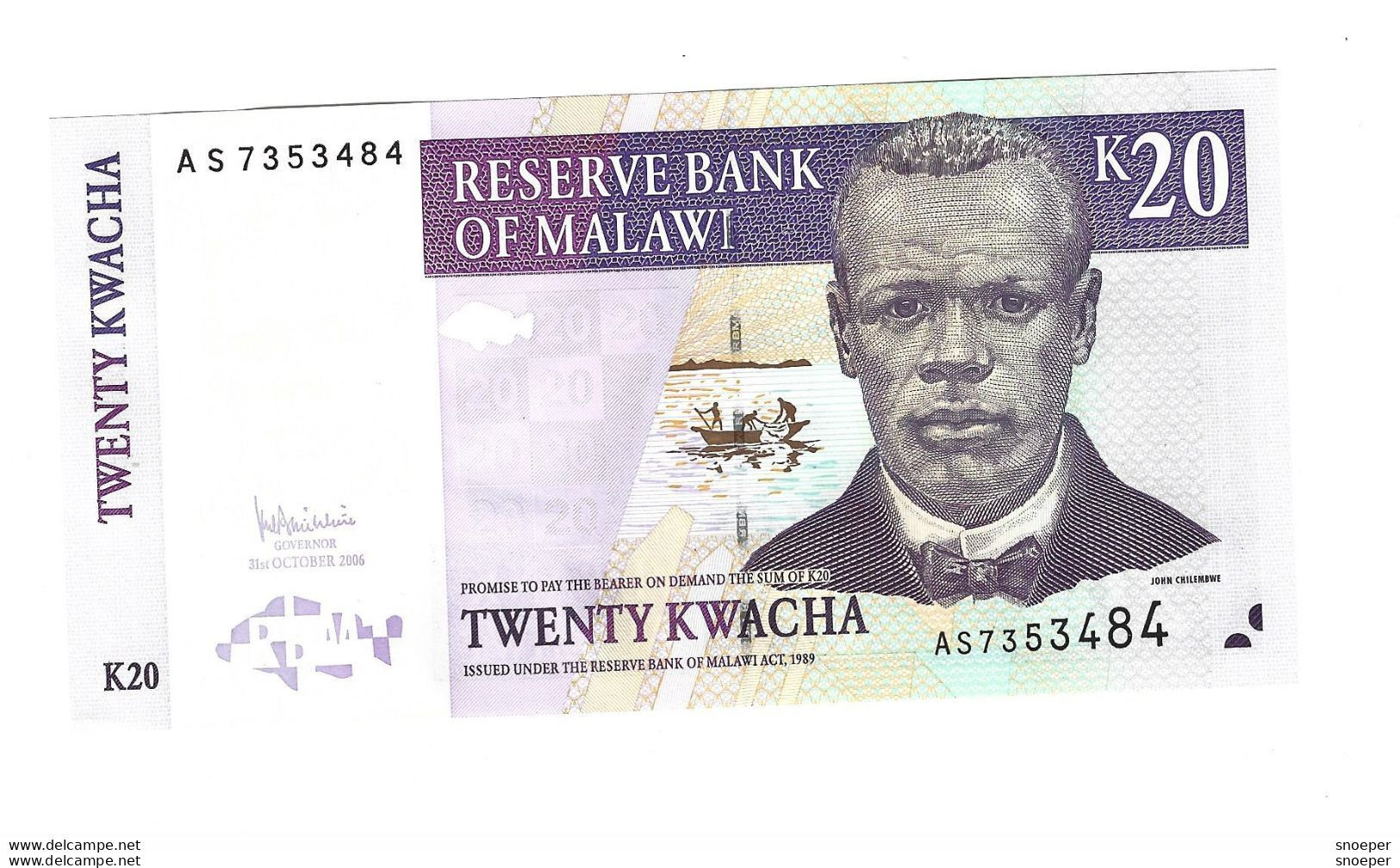 *malawi 20 Kwacha 2004  44b  Unc - Malawi