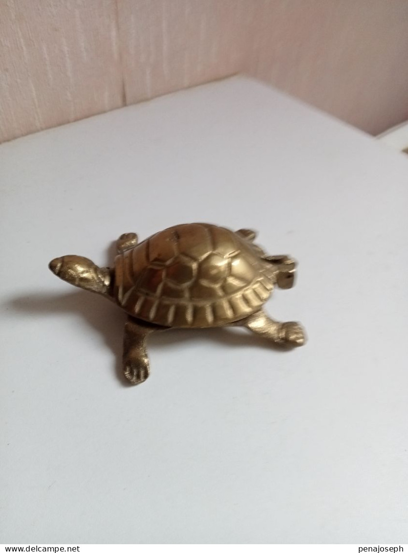 Statuette Tortue En Laiton 10 Cm X 9 Cm - Art Nouveau / Art Deco