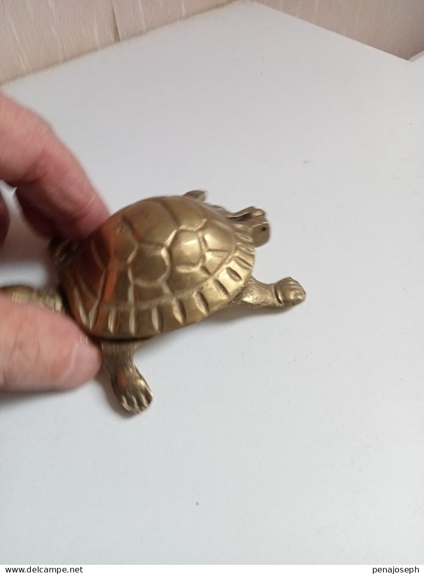 statuette tortue en laiton 10 cm x 9 cm