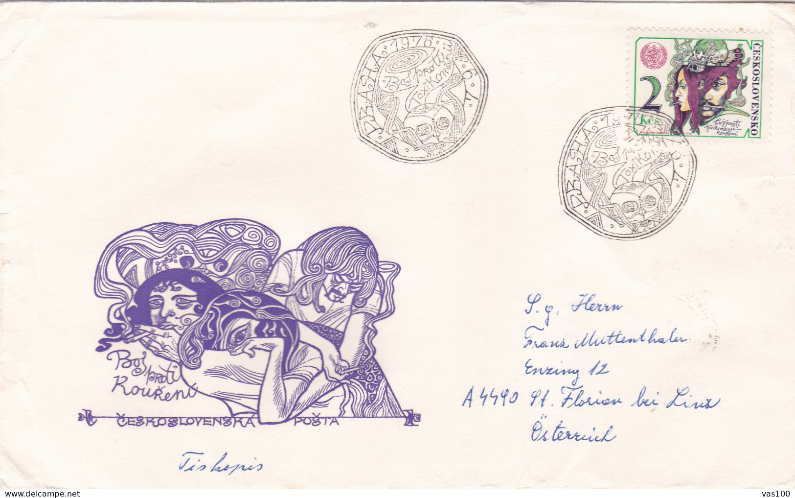 WOMAN'S DAY COVERS  FDC  CIRCULATED 1976 Tchécoslovaquie - Brieven En Documenten