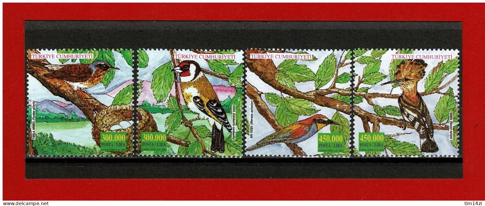 TURQUIE - 2001 - N° 2991/2994 - NEUFS** - JOURNEE MONDIALE DE L'ENVIRONNEMENT - OISEAUX - COTE Y&T : 8.00 € - Unused Stamps