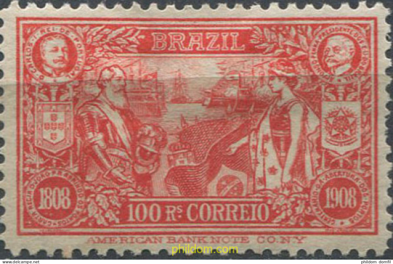 674408 HINGED BRASIL 1908 CENTENARIO DE LA OBERTURA DE LOS PUERTOS COMERICALES. REI CARLOS I DE PORTUGAL. - Unused Stamps