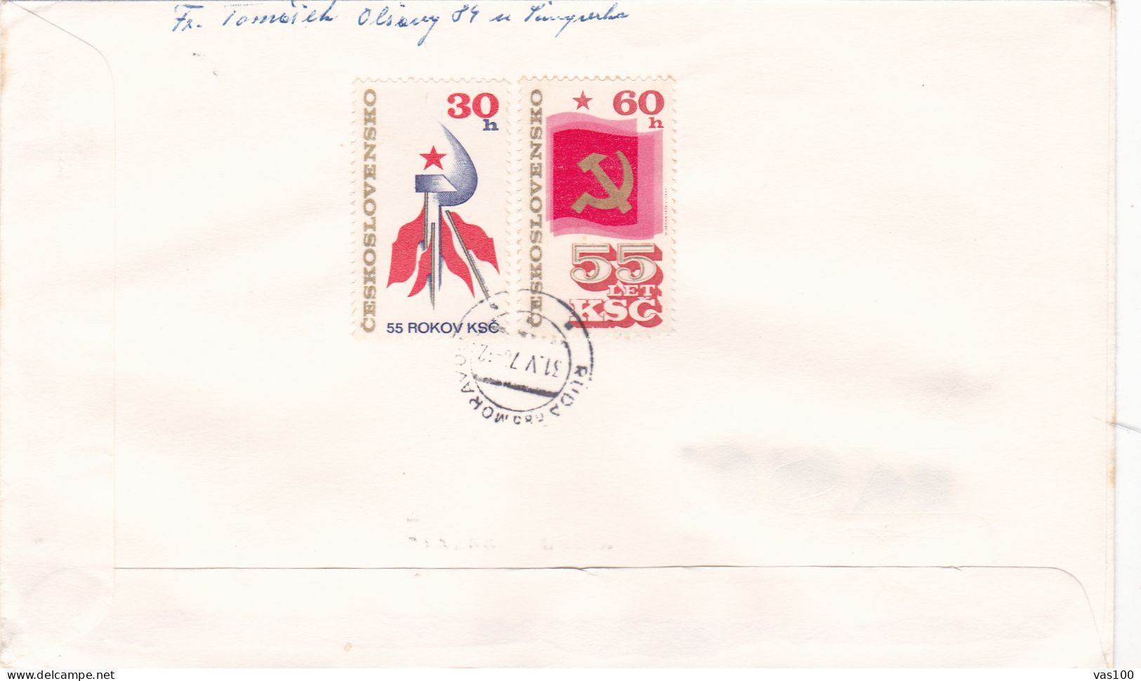 THE COMMUNIST PA COVERS  FDC  CIRCULATED 1976 Tchécoslovaquie - Lettres & Documents