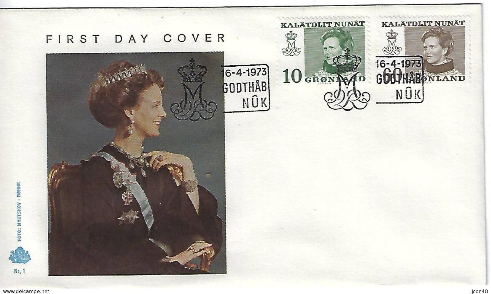 Greenland 1973  Konigen Margarethe (o) Mi.84-85 FDC - FDC