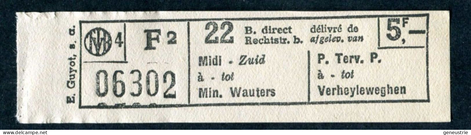 Ticket De Tramways Bruxellois Années 40/50 - Billet Tramway Bruxelles - Belgique - Europa