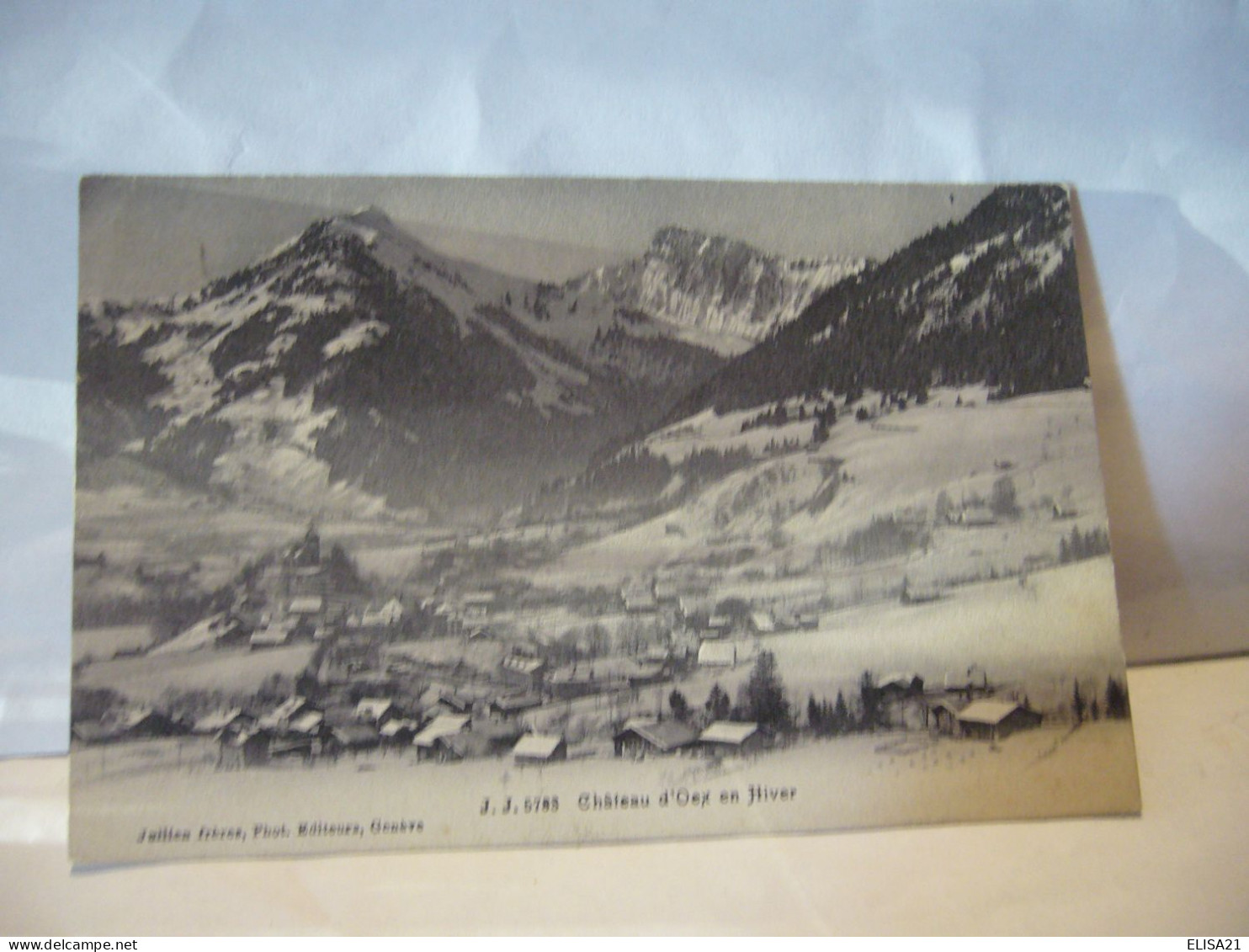 J.J. 5783 CHATEAU D'OEX EN HIVER SUISSE VD VAUD CPA 1908 - Château-d'Œx