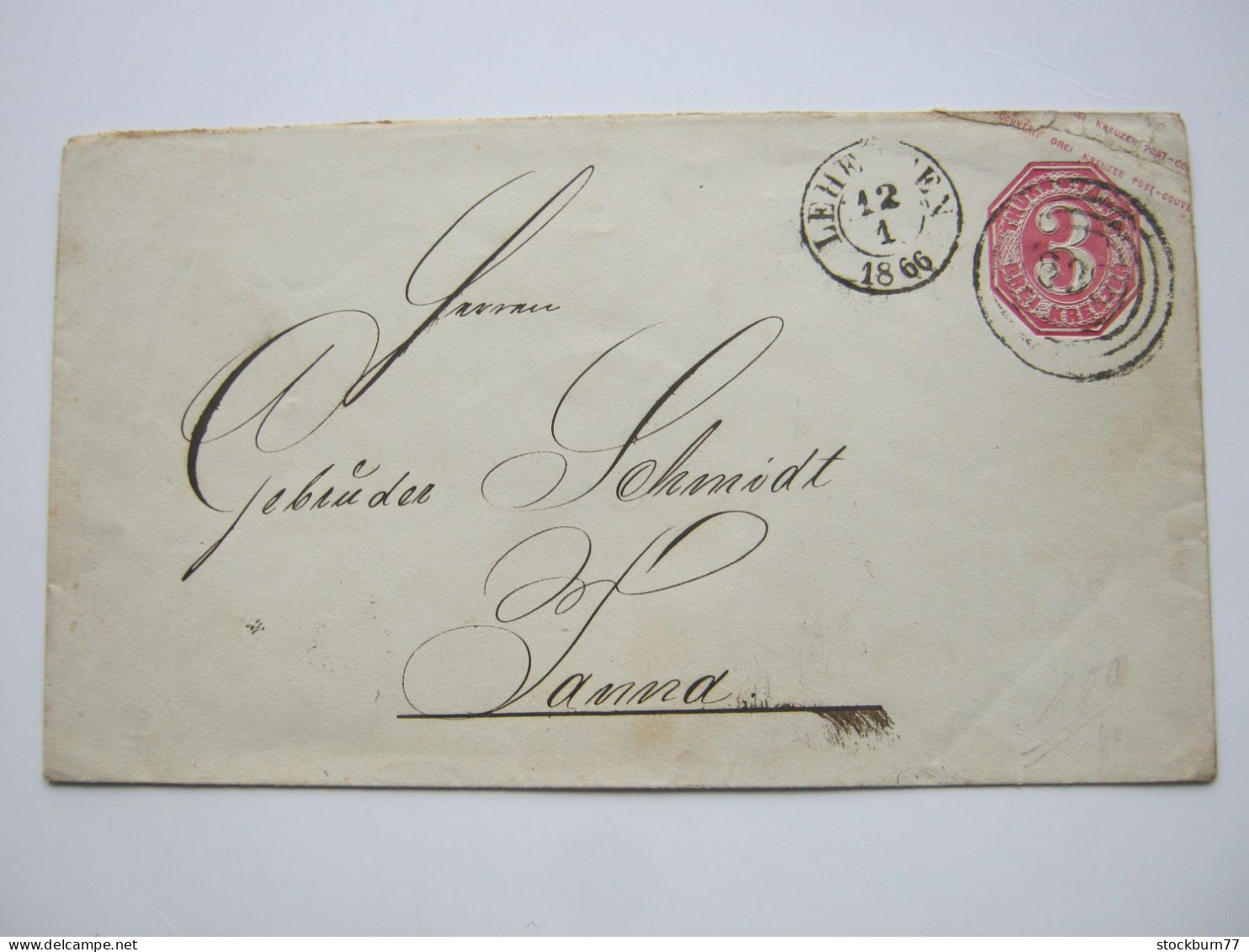 1866 , Brief Aus LEHESTEN    Mit Klarem Nummernstempel - Brieven En Documenten