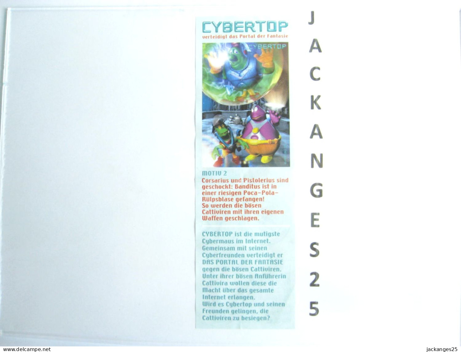 KINDER 610717 PUZZLE CYBERTOP ALLEMAND  2003  + BPZ - Puzzels