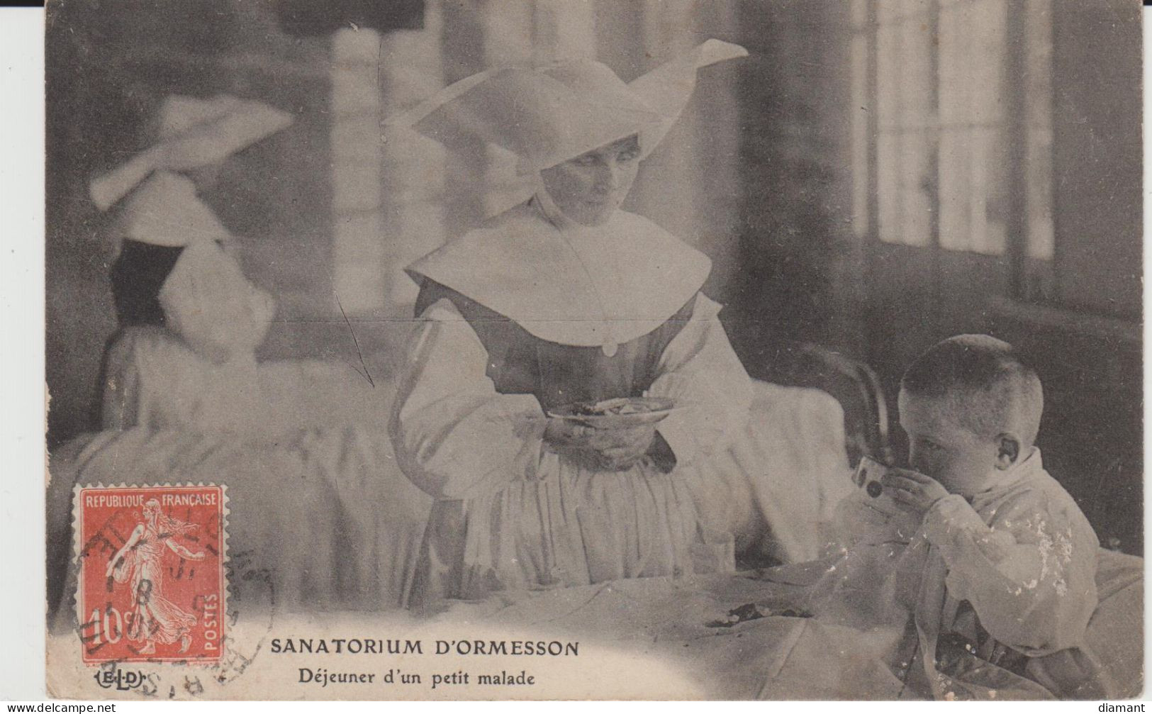 ORMESSON SUR MARNE (94) - SANATORIUM - Déjeuner D'un Petit Malade - 1911 - En L'état - Ormesson Sur Marne