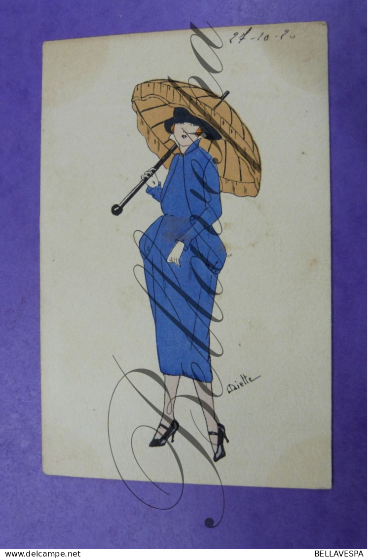 Art Deco Girl  Illustrateur Artist "DIETTE" 1920 - Autres & Non Classés