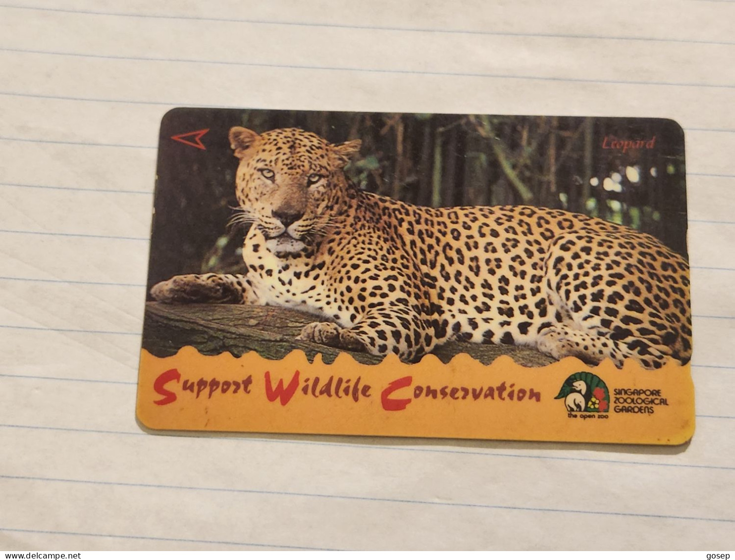 SINGAPORE-(94SIGC-o/b)-LEOPARD-(235)($10)(94SIGC-283697)(tirage-600.000)(1/97)-used Card+1card Prepiad Free - Singapour