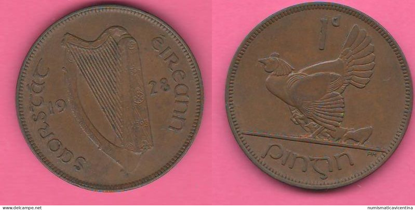 Ireland ONE PENNY 1928 Bronze Coin Irlanda Eire - Ireland