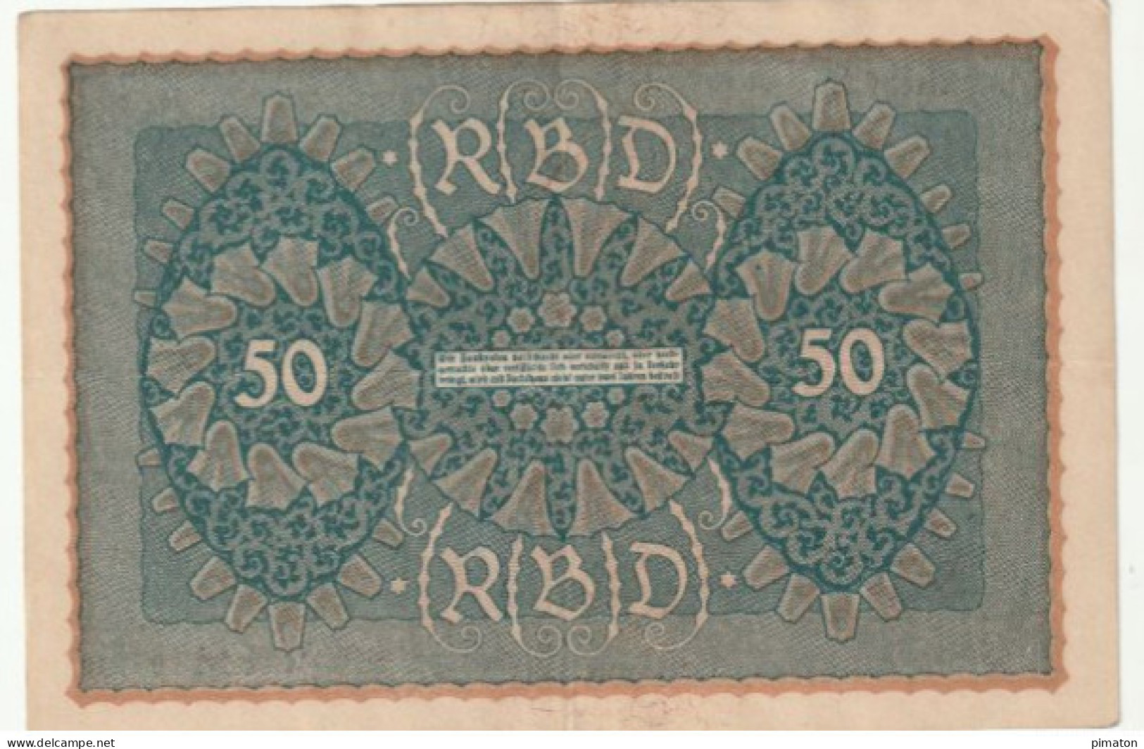 Billet Allemand ; Reihbanknote Funfzig Mark Juin 1919 - 50 Mark