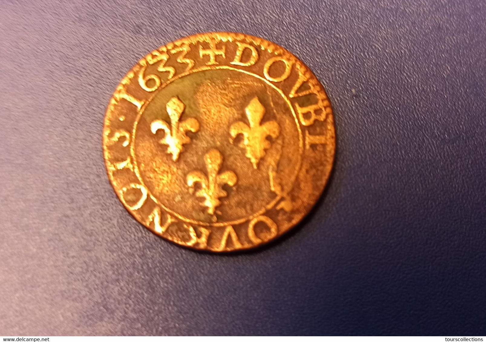 FRANCE - LOUIS XIII - Très Joli Double Tournois 1633  E Tours - 1610-1643 Luigi XIII Il Giusto