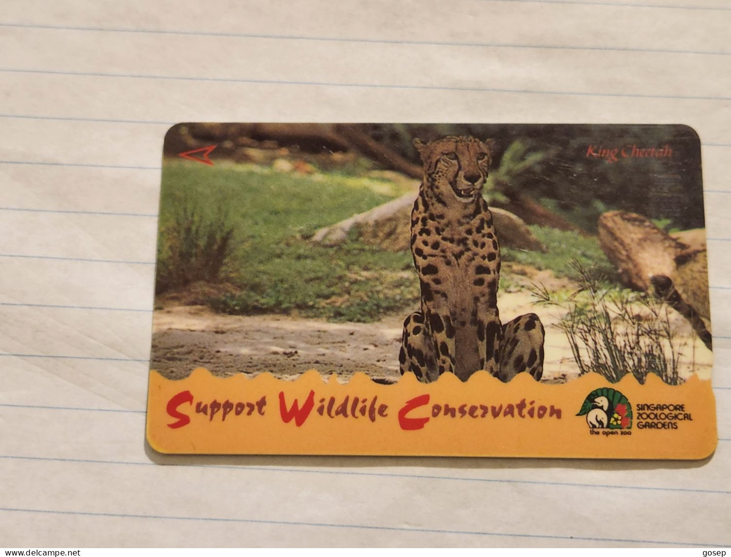 SINGAPORE-(94SIGD-o/a)-King Cheetah-(238)($20)(94SIGD-129542)(tirage-180.000)(1/97)-used Card+1card Prepiad Free - Singapour