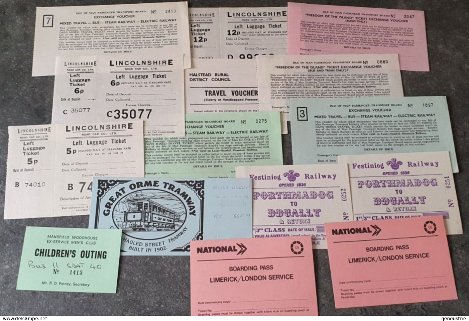 Lot De Titres De Transport Et Bagages Grande-Bretagne - Tickets De Train, Ticket Tramway, ... - Europe