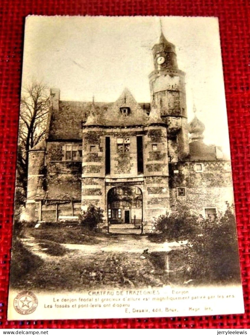 TRAZEGNIES  -  Le Château -  Donjon  -  1923 - Courcelles