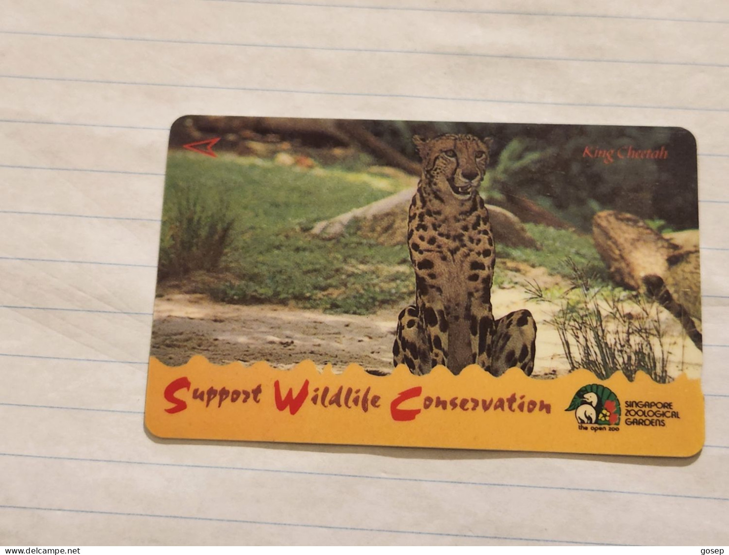 SINGAPORE-(94SIGD-o/b)-King Cheetah-(239)($20)(94SIGD-021834)-(tirage-180.000)(1/97)-used Card+1card Prepiad Free - Singapour